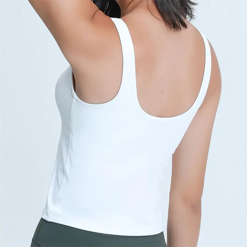 Canmol MARIA Longline Padded Bra Crop Tank Top | Sleeveless Yoga Shirt