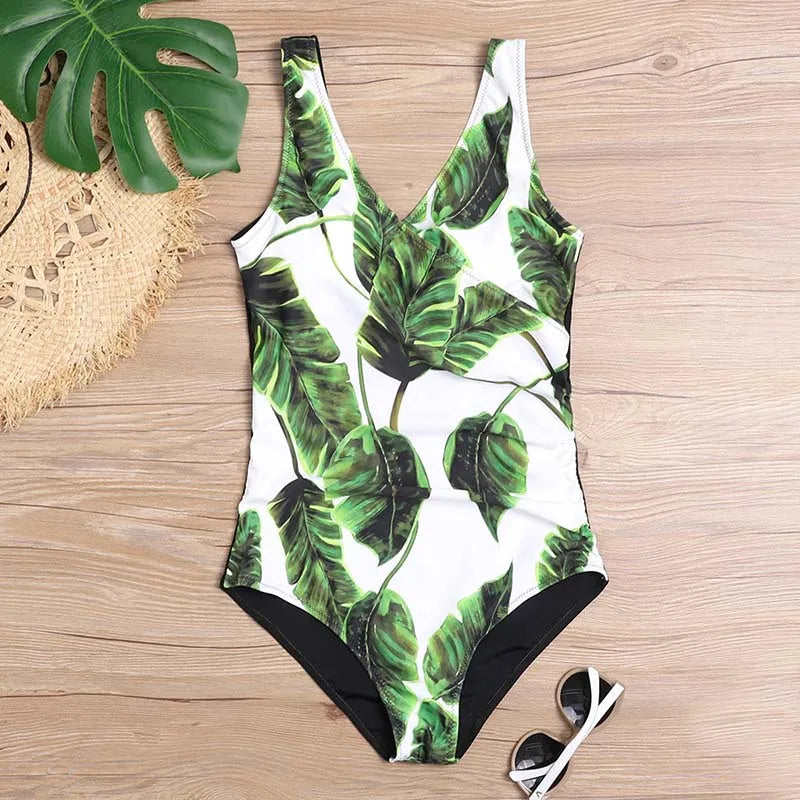 Canmol Leaf One-Piece Swimsuit - Plus Size Swimwear for Women