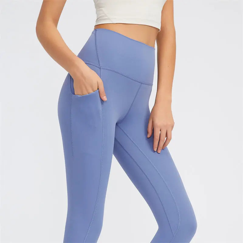 Canmol Buttery Soft Women's Yoga Leggings with Side Pockets - High Waisted Medium Compression