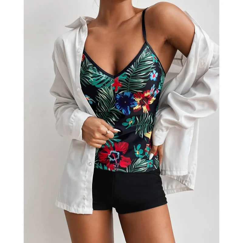 Canmol Summer Tankini Set: Stylish Plus Size Swimwear for Women, Perfect for the Beach or Pool