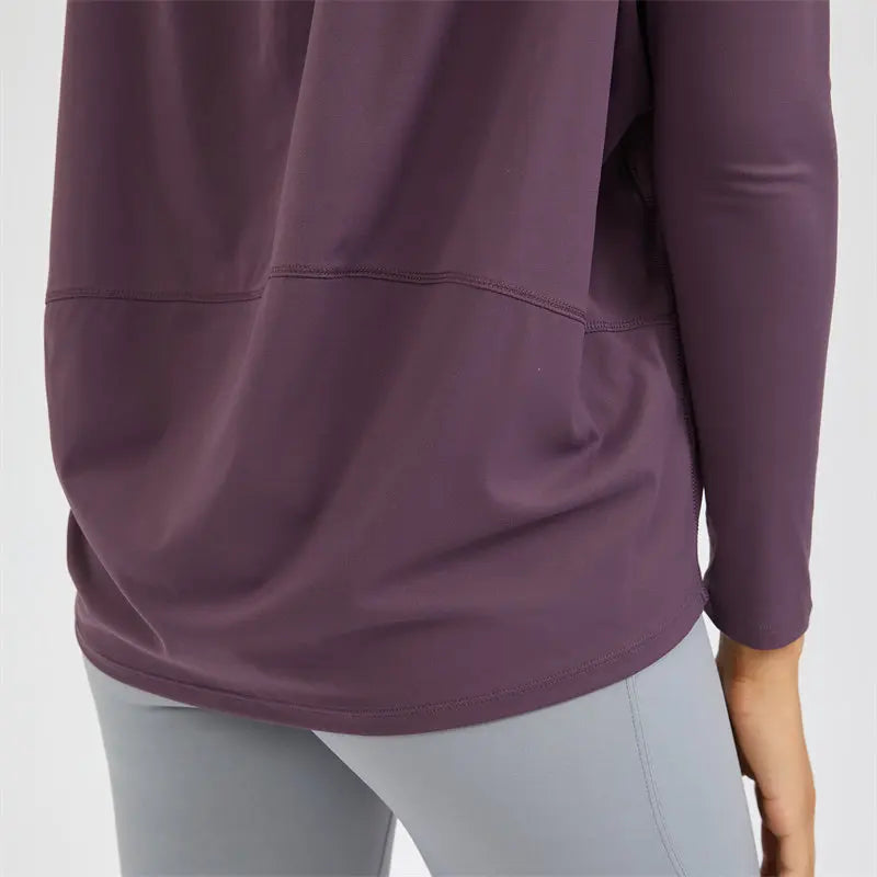 Canmol Silky Loose Fit Long Sleeve Yoga Top for Women