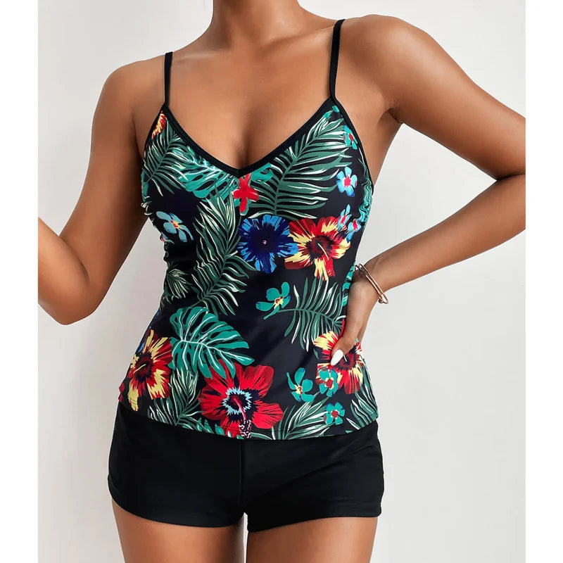 Canmol Summer Tankini Set: Stylish Plus Size Swimwear for Women, Perfect for the Beach or Pool