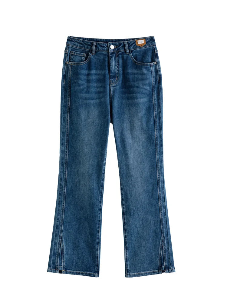 Canmol High-waist Bootcut Jeans: Slim Fit Commuter Style for Women