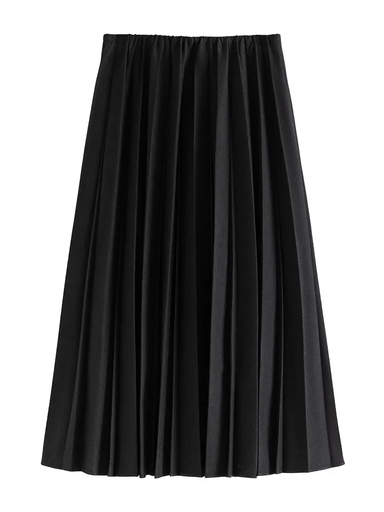 Canmol Winter Pleated Skirt: Casual Three-dimensional A-line Skirt for Women