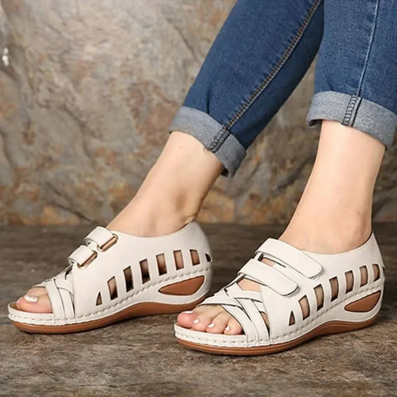Canmol 2023 Summer Wedge Sandals - Women's Open Toe Platform Beach Shoes