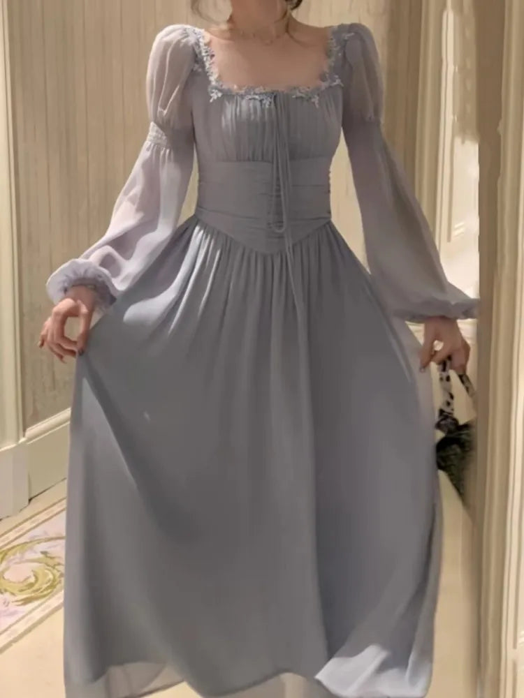 Canmol Elegant A-Line Midi Party Dress for Women - Vintage Chic Prom Wedding Vestidos