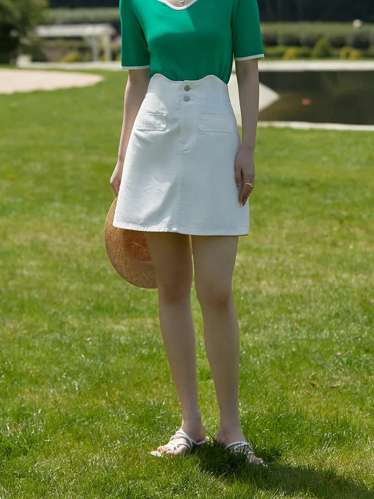 Canmol 2022 Summer Cat Ears High Waist Denim Skirt - Cool & Comfortable Slim Fit