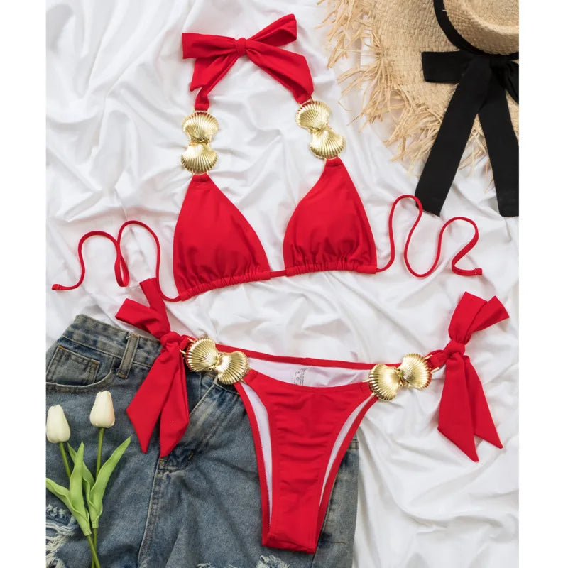 Canmol Solid Color Bikini Set for Women - 2024 Collection