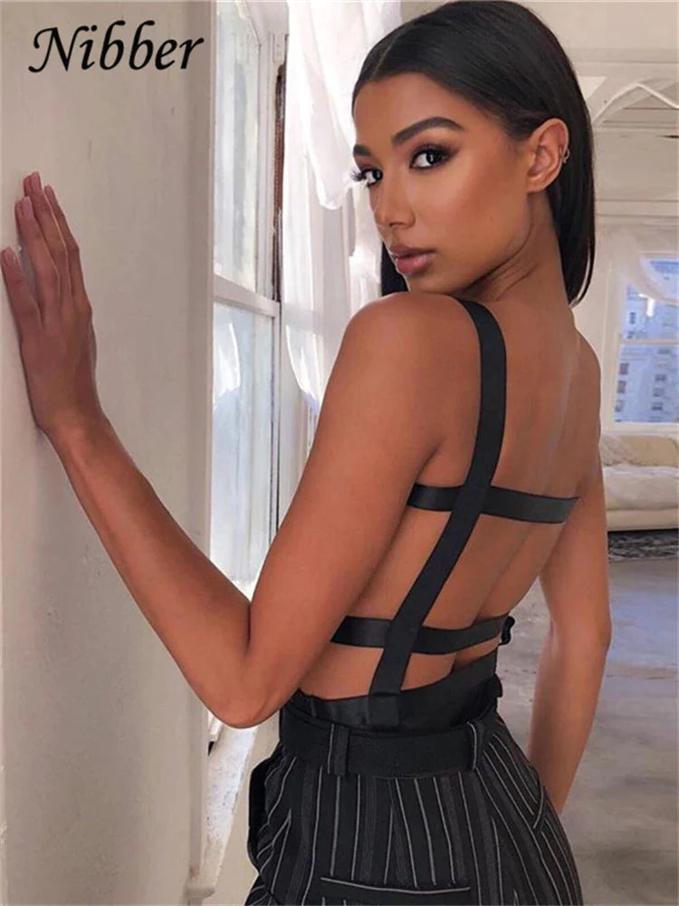 Canmol Sexy Backless Bodysuit: 2019 Floral Hollow Out Black Jumpsuit for Women