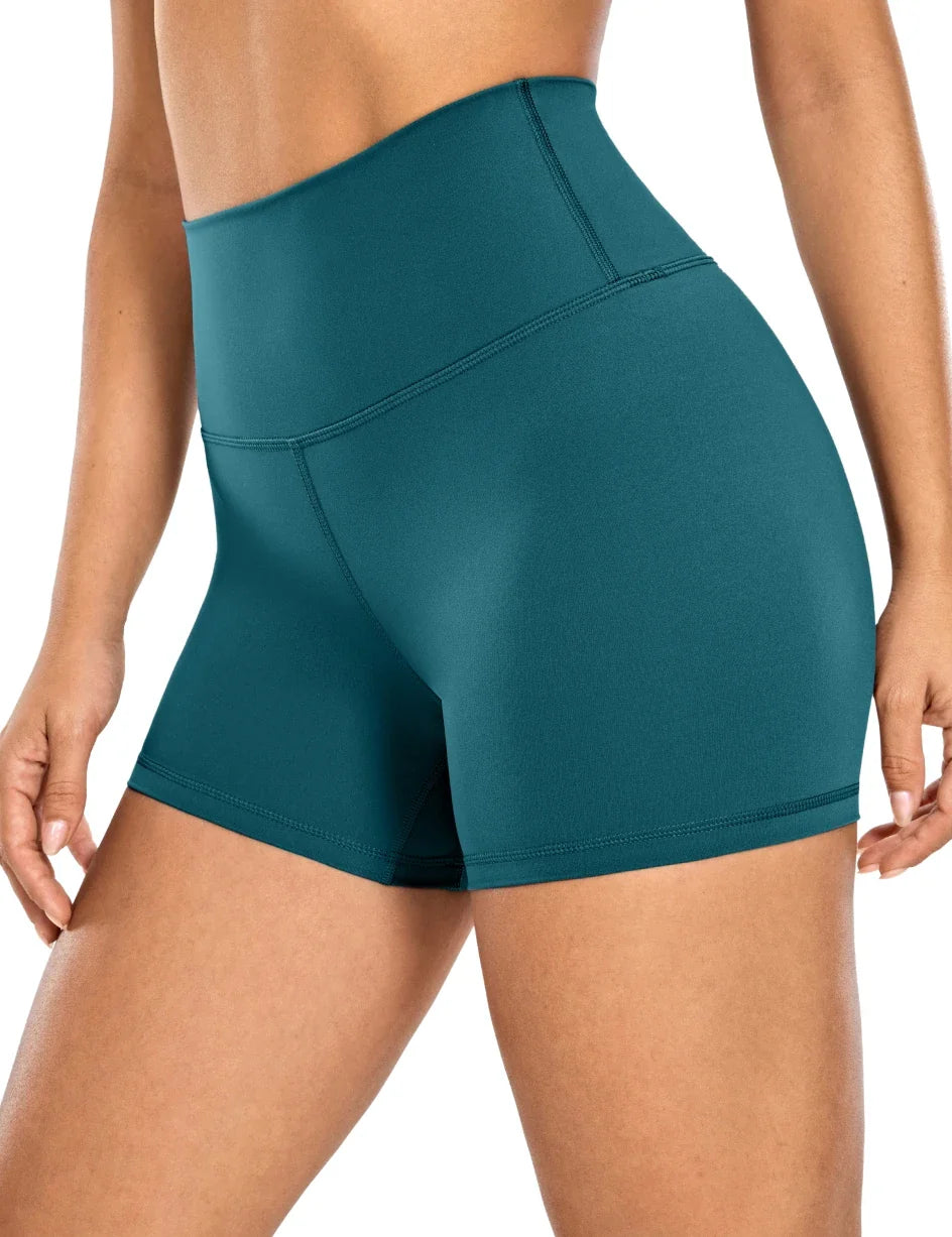 Canmol High Waist Biker Shorts 4" - Women's Naked Feeling Yoga Running Shorts