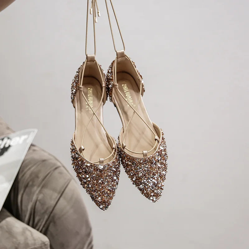 Canmol Rhinestone Ballet Flats: Stylish Wedding Shoes for Women