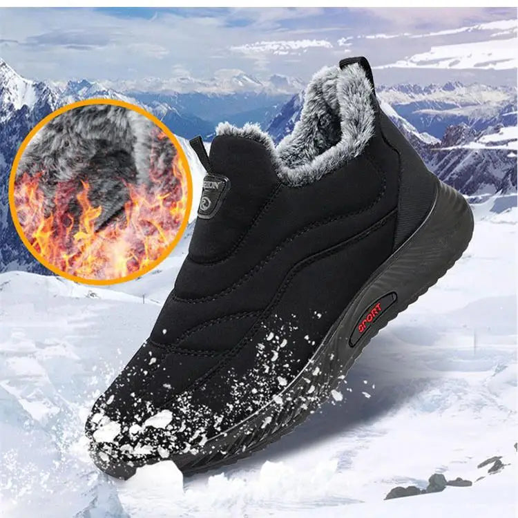 Canmol Men's Snow Hiking Boots Waterproof Warm Ankle Non-slip Winter Shoes