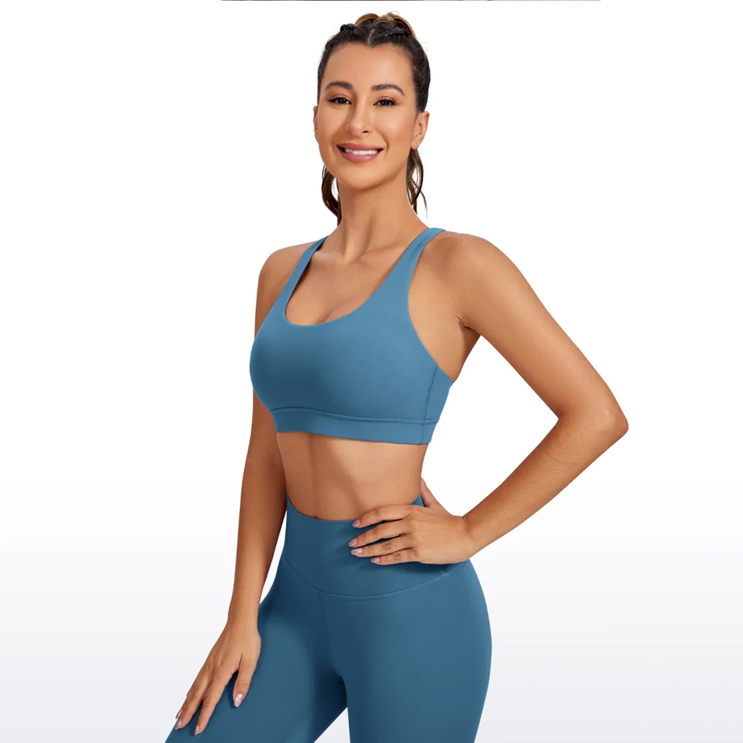 Canmol Strappy Criss Cross Sports Bra with Padded Cups
