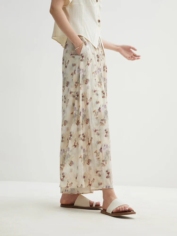 Canmol Nine-point Casual Pants: Summer Loose Wide-leg Trousers for Women.