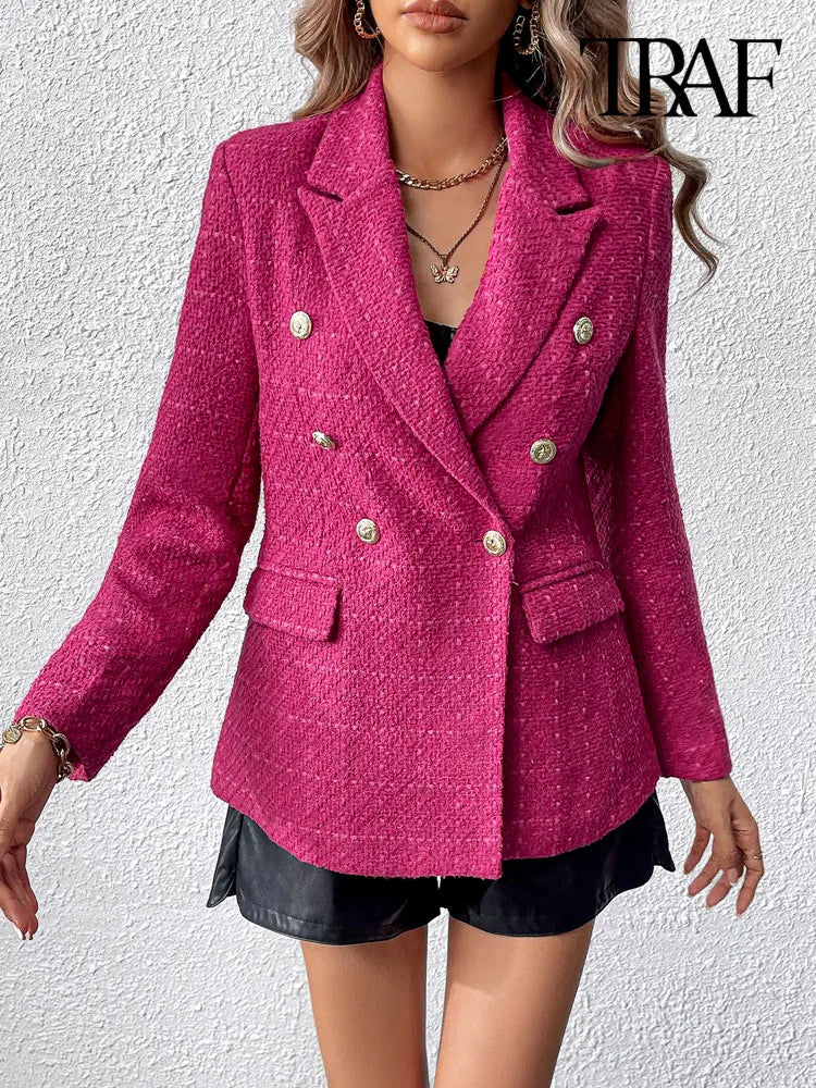 Vintage Double Breasted Tweed Blazer: Timeless Elegance for the Fashion Forward