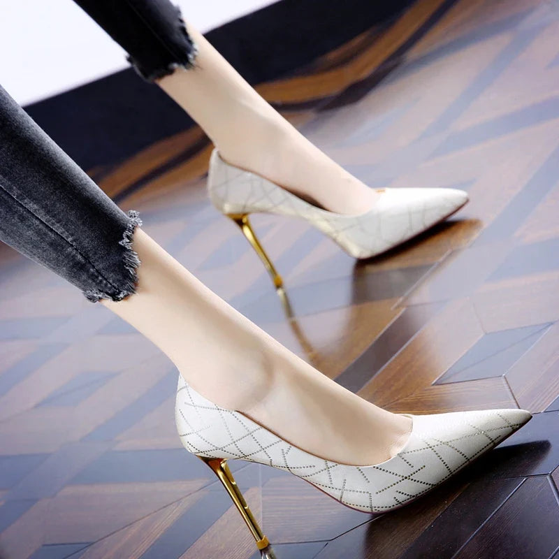 Canmol Champagne Pointed High Heels for Women - 2023 Elegant Banquet Single Shoes