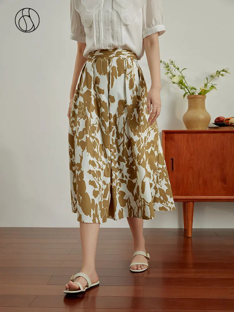 Canmol High Waist Floral Print A-Line Skirt 2023 - Sweet Summer Style