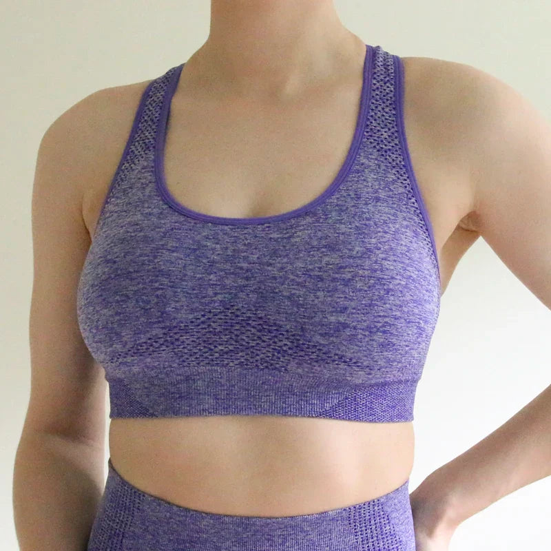 Canmol Seamless Racerback Push Up Sports Bra for Yoga Running, Wireless & Breathable.