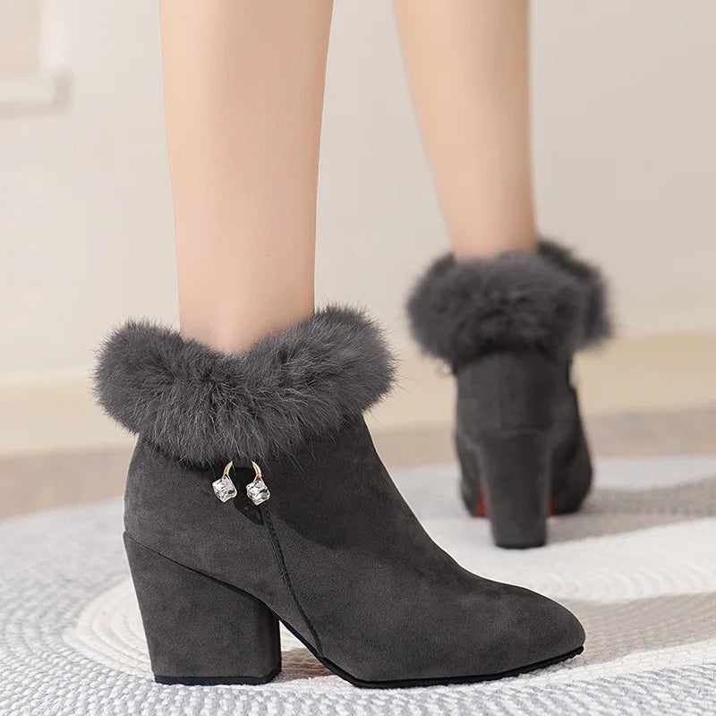 Canmol Luxe Rhinestone Ankle Boots: Warm, Stylish, Cozy, and Chic