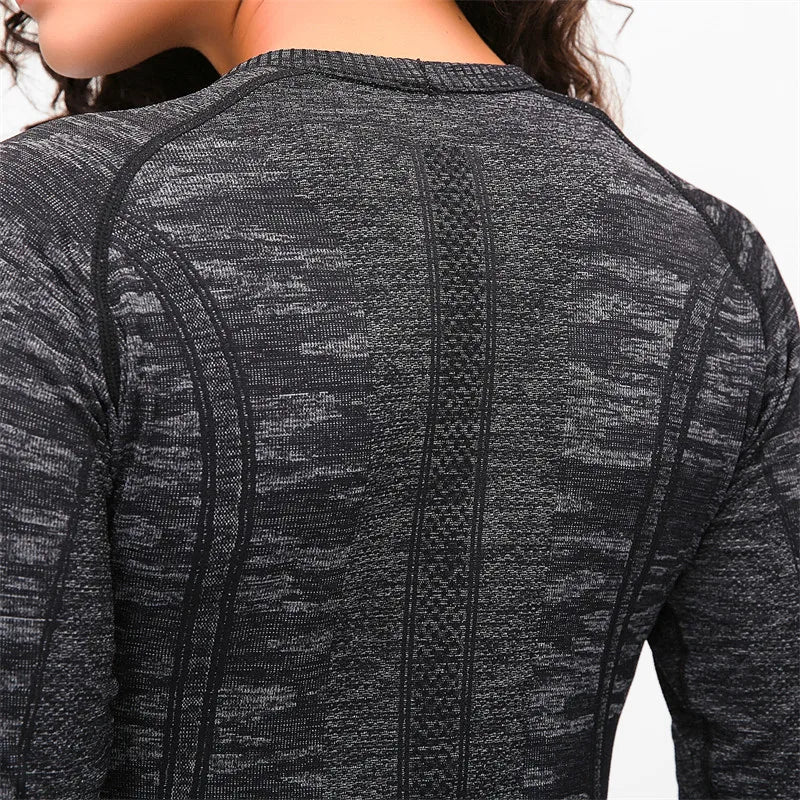 Canmol OCEAN Seamless Yoga Top: Stretchy Long Sleeve Workout Shirt