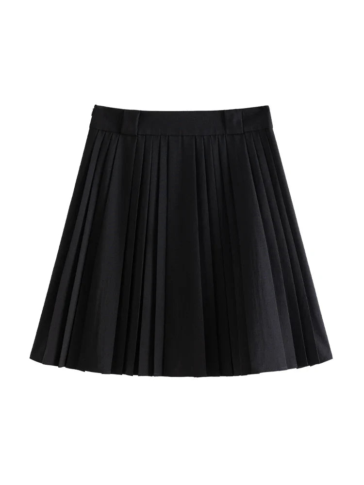 Canmol Irregular Mini Pleated Skirt - Preppy Style High Waist All-match Summer New