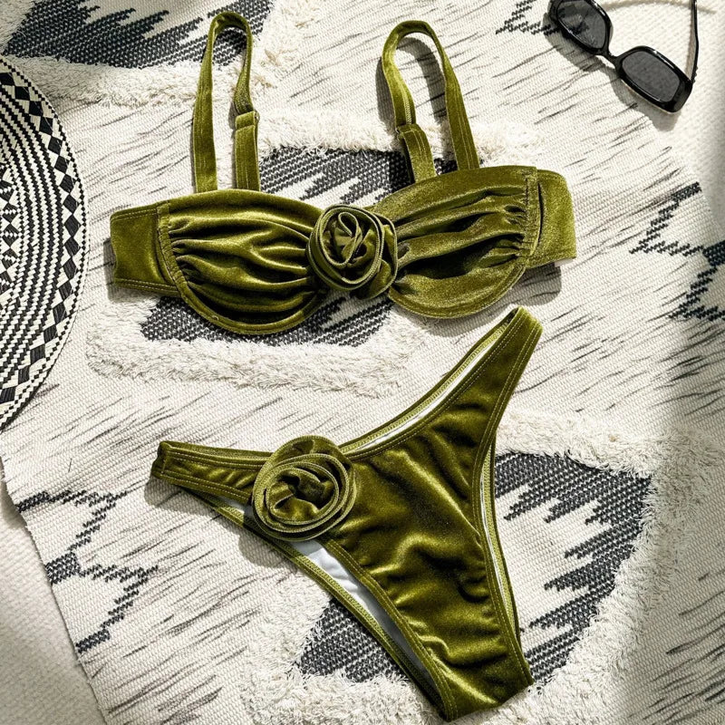Canmol Bikini Set 2024 - Women's Push Up Swimwear for Beach & Pool