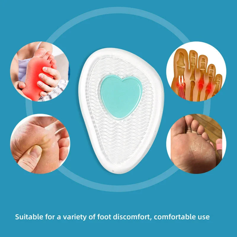 Canmol Soft Silicone Gel Forefoot Orthopedic Insoles for Women - Metatarsal Support Insert Pad