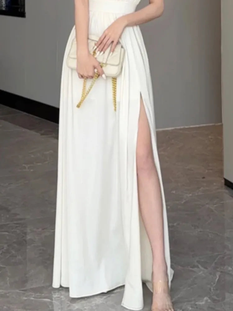 Canmol Solid Sleeveless A-Line Summer Dress - Elegant & Slim Fit Casual Vestidos