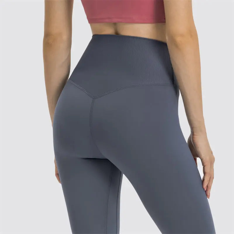 Canmol Ribbed Waist Yoga Pants | 25" High Rise Brushed Legging | Tummy Control Fitness Tights