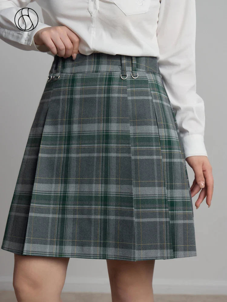 Canmol College Style Pleated Skirt Women Winter New Versatile Age-reducing Elegant Female Skirt