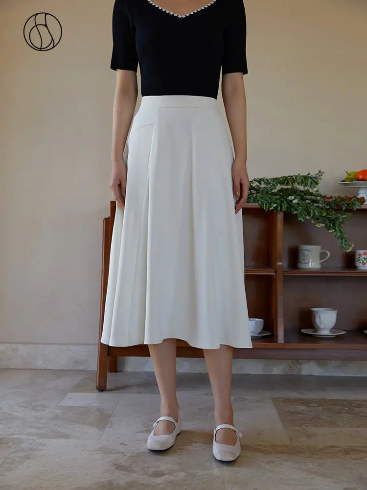 Canmol French Elegant Structure Split Skirt - High Waist Slimming Umbrella Skirt