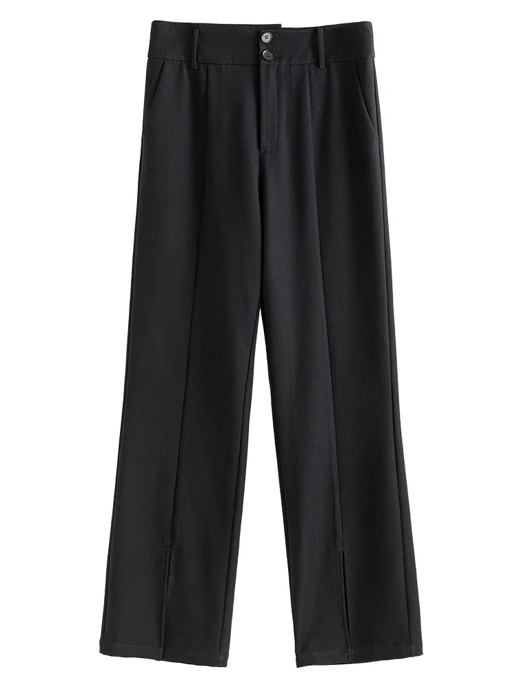 Canmol Slim Fit High Waist Suit Pants | 2022 Autumn Commuter Style Women's Trousers