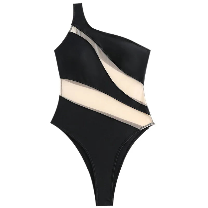 Canmol Black One Piece Sexy Swimsuit for Women with Push-Up - 2024 Collection