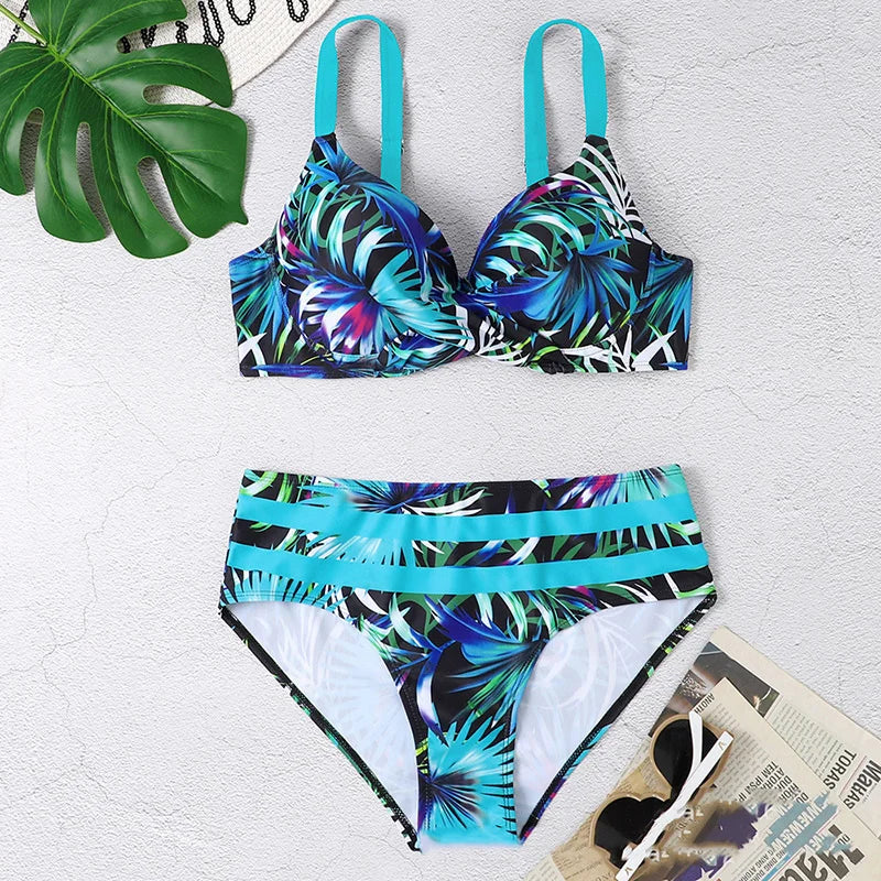 Canmol Summer Sexy Large Swimsuit Set - Plus Size Push Up Two-Piece Swimwear