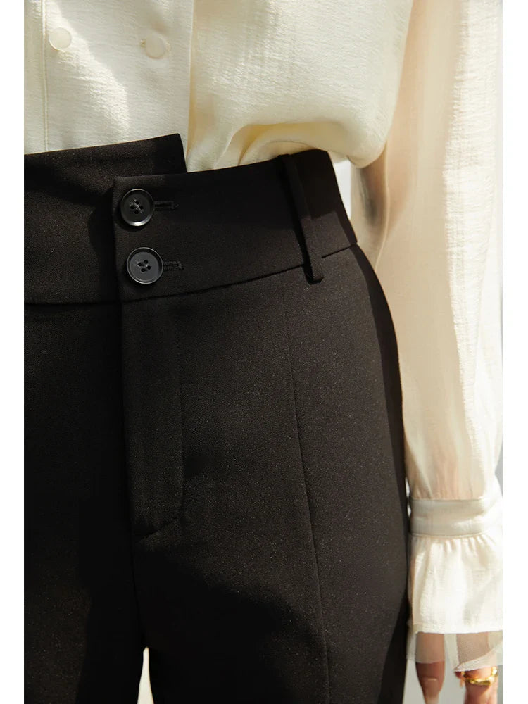 Canmol Slim Fit High Waist Suit Pants | 2022 Autumn Commuter Style Women's Trousers