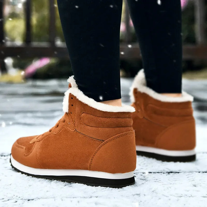 Canmol Winter Snow Boots: Unisex Lightweight High Top Sneakers with Plush Lining