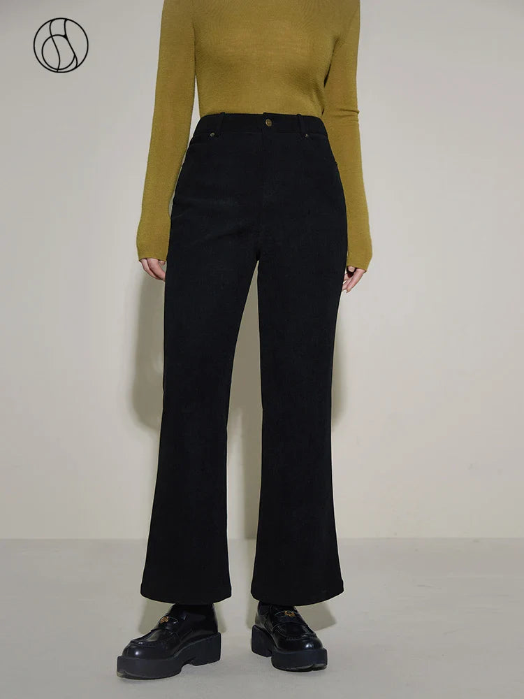 Canmol Retro Corduroy Flared Pants 2023 Winter Collection