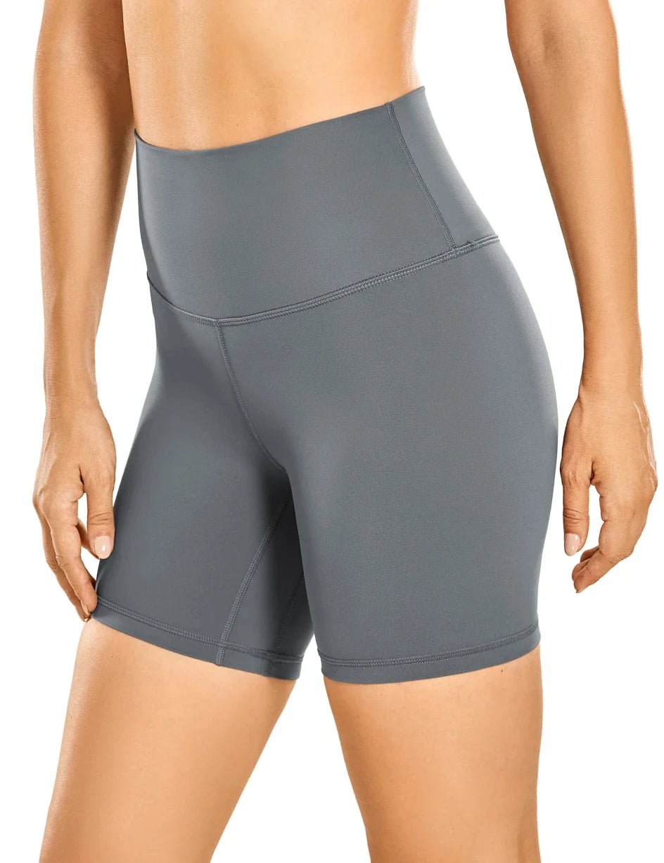 Canmol High Waist Biker Shorts for Yoga, Gym, Running - 6" Inseam