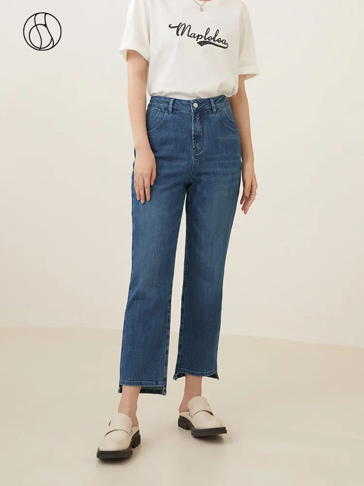 Canmol High Street High Waist Nine-point Jeans: Autumn 2022 Classic Straight Cropped Pants