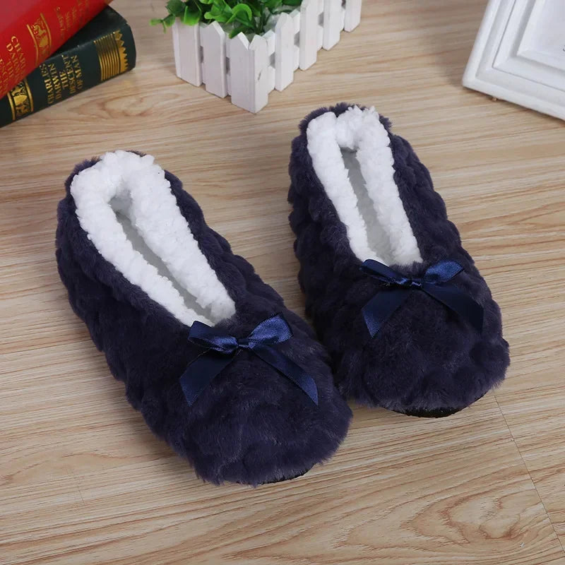 Canmol Fluffy Women's Winter Slippers Warm Fur Plush Indoor Shoes Cute Slip-Resistant Sole