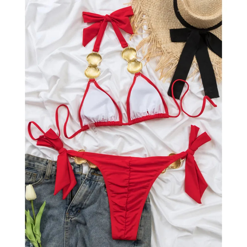 Canmol Solid Color Bikini Set for Women - 2024 Collection