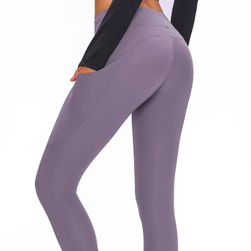 Canmol Women's 25" Inseam Warm-Up Yoga Leggings with Side Pockets