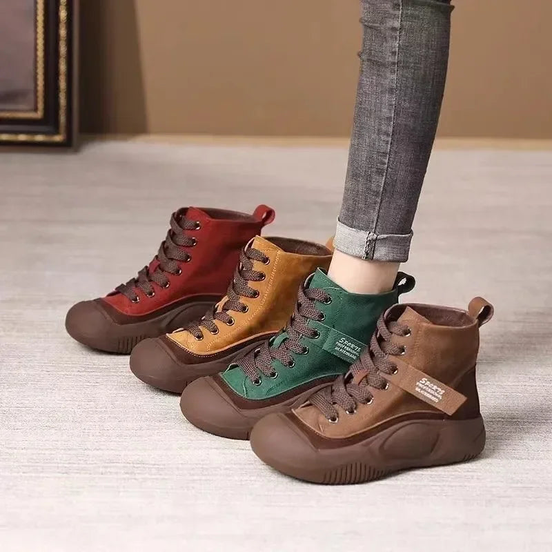 Canmol High Top Sneakers: Autumn-Winter Casual Thick Sole Women's Shoes