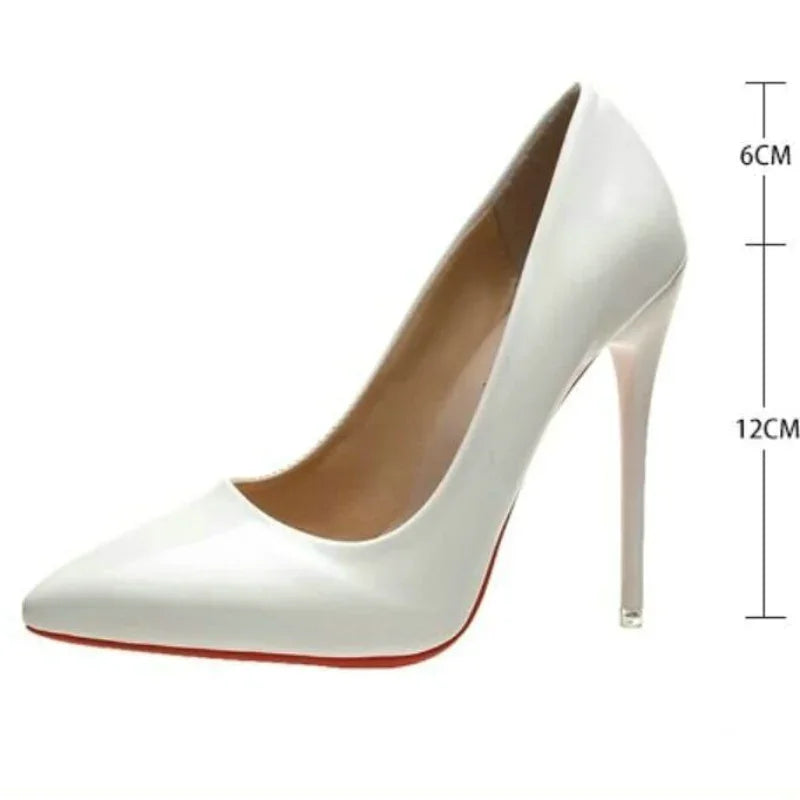 Canmol Red 12cm Pointed Toe High Heels Pumps for Wedding, Night Out & Events