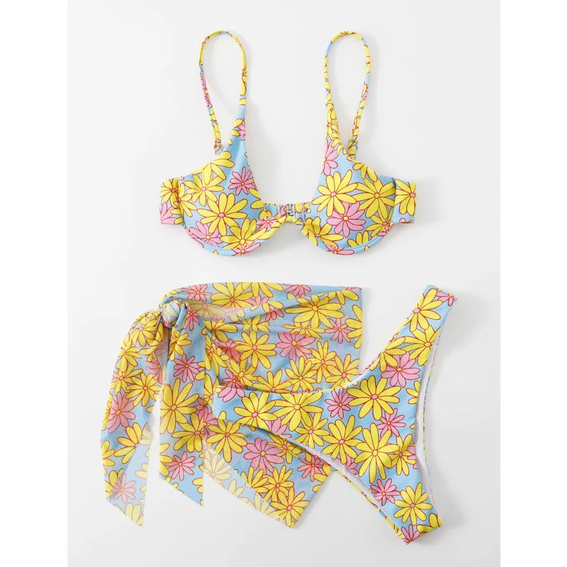 Canmol 3-Piece Bikini Set 2024 - Beach Swimwear & Bathing Suit for Women