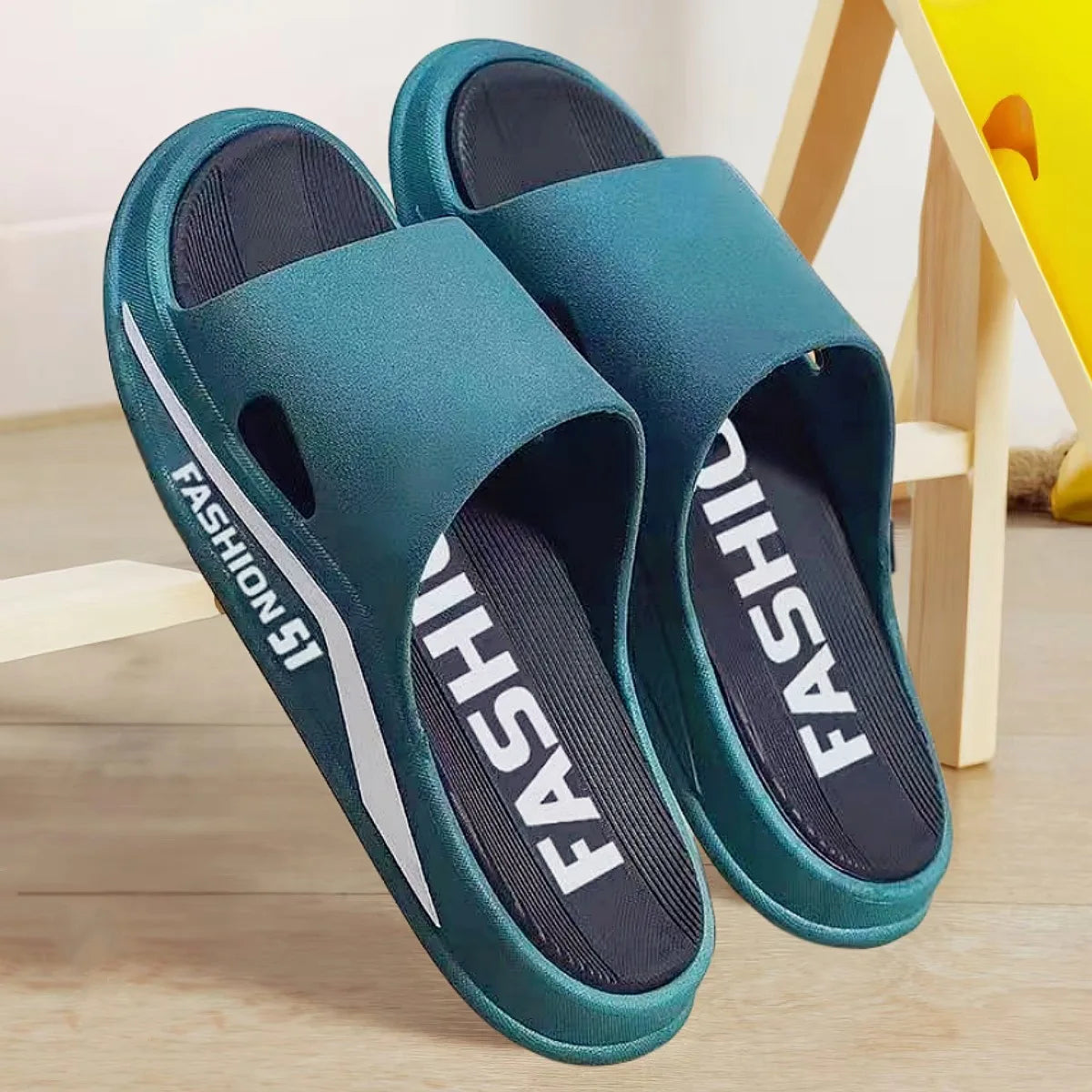 Canmol Men's Summer Slides: Stylish EVA Soft Bottom Beach Sandals & Slippers