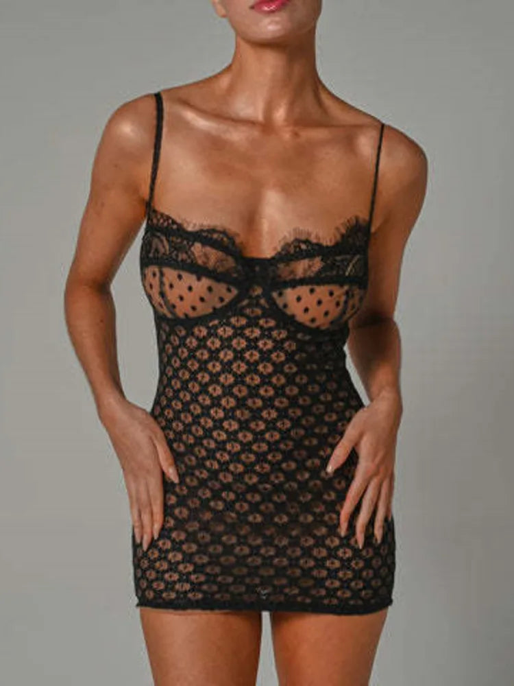 Canmol Luxe Print Maxi Dress: Elegant Spaghetti Strap Lace Club Party Long Dress.