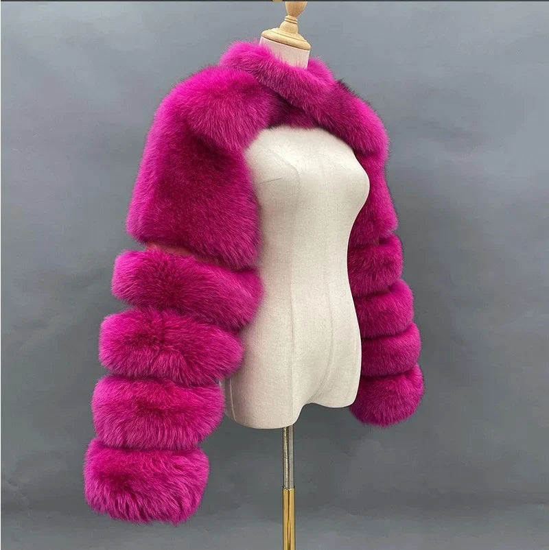 Canmol Vintage Faux Fur Contrast Coat - Spring 2024 Trend