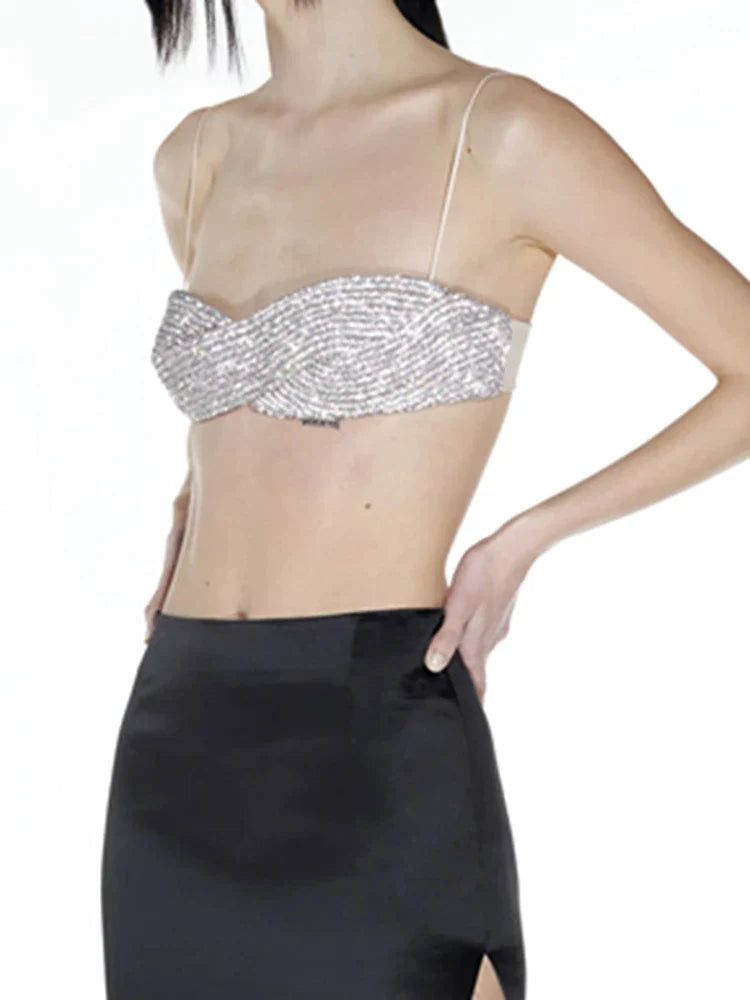 Canmol Diamond Embellished Tank Top - Spring 2024 New Collection
