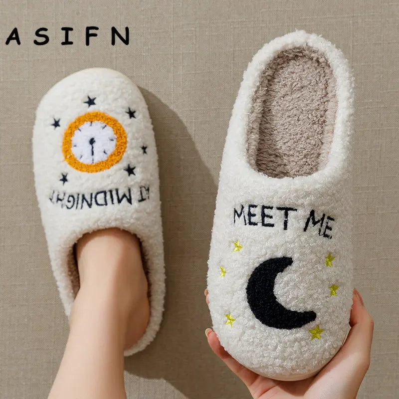 Canmol Midnight Slippers: Taylor Style Cozy Embroidered Comfort Slides for Swifties.